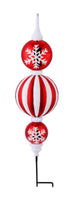 
              32" Red & White Finial Shatterproof Christmas Ornament Lawn Stake
            