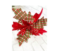 
              Red, White & Green Fabric Poinsettia Spray
            