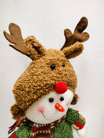 
              Plush Tabletop Snowman with Reindeer Hat
            