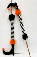 
              Set of 2- Blk/Wht Striped Witch Legs
            