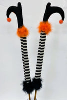 
              Set of 2- Blk/Wht Striped Witch Legs
            