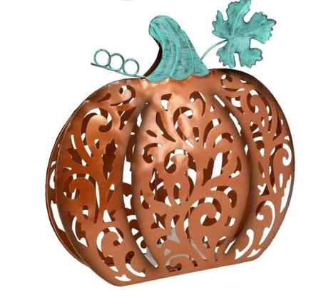 Light Up Metal Pumpkin Decor