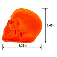 
              3.46" Neon Orange Black Light Reactive Flocked Skull Decoration
            