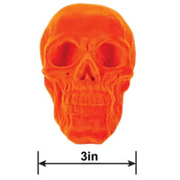 
              3.46" Neon Orange Black Light Reactive Flocked Skull Decoration
            