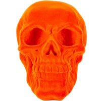 
              3.46" Neon Orange Black Light Reactive Flocked Skull Decoration
            