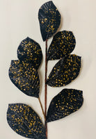 
              27" Black/Gold Glitter Leaf Christmas Spray
            