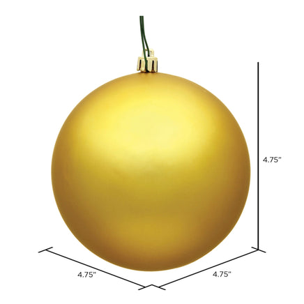 4.75" Honey Gold Matte Ball Ornament