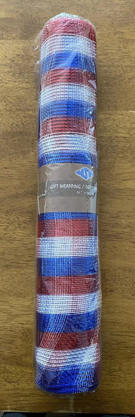 Deco Mesh 21"-Patriotic-10 yds