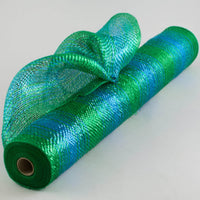 
              Deco Mesh 21"-Blue/Green Metallic Ombre-10 yds
            