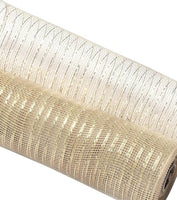 
              Deco Mesh 21"-White/Gold-10 yds
            