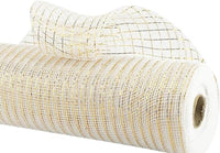 
              Deco Mesh 21"-Cream/Gold-10 yds
            