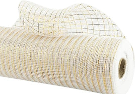 Deco Mesh 21"-Cream/Gold-10 yds