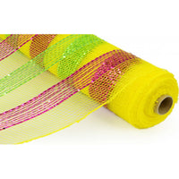 
              Deco Mesh 21"-Yellow/Pink/Green Striped-10 yds
            