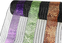 
              Deco Mesh 21"-Black/Purple/Green/Orange Striped-10 yds
            