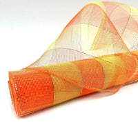 
              Deco Mesh 21"-Lime/Orange/Gold Striped-10 yds
            