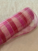 
              Deco Mesh 21"-Red/Pink/White/Silver Striped-10 yds
            