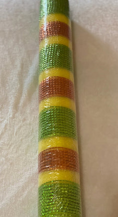 Deco Mesh 21"-Red/Yellow/Green Striped-10 yds