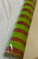 
              Deco Mesh 21"-Red/Lime Green Striped-10 yds
            