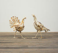 
              Set of 2- Antique White Metal Turkeys
            