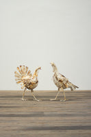 
              Set of 2- Antique White Metal Turkeys
            