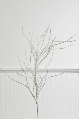 45" White Iridescent Iced Willow Stem