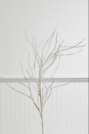 45" White Iridescent Iced Willow Stem