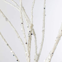 
              45" White Iridescent Iced Willow Stem
            