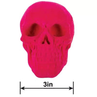 
              3.46" Neon Pink Black Light Reactive Flocked Skull Decoration
            