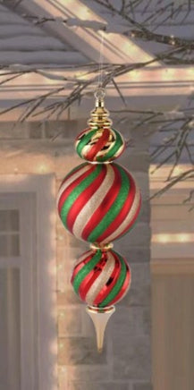 24-inch Jumbo Shatterproof Finial Christmas Ornament