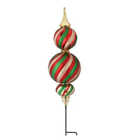 
              34" Finial Shatterproof Christmas Ornament Lawn Stake, Red, Green, and Gold
            