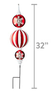 
              32" Red & White Finial Shatterproof Christmas Ornament Lawn Stake
            