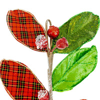 
              Magnolia Leaf with Berry Plaid-Red & Green
            