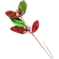 
              Magnolia Leaf with Berry Plaid-Red & Green
            