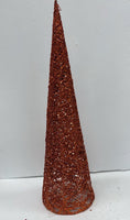 
              Orange Glittered Wire Cone Trees
            