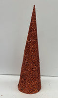 
              Orange Glittered Wire Cone Trees
            