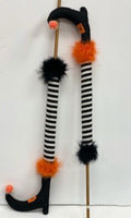 
              Set of 2- Blk/Wht Striped Witch Legs
            