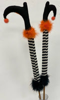 
              Set of 2- Blk/Wht Striped Witch Legs
            