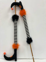 
              Set of 2- Blk/Wht Striped Witch Legs
            