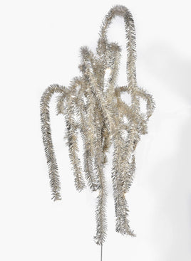 Silver & Champagne Tinsel Branch