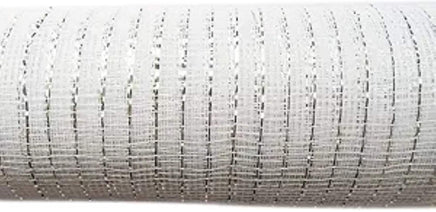 Deco Mesh 21"-White/Silver-10 yds