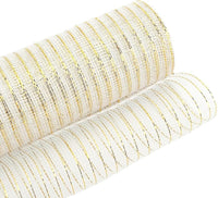 
              Deco Mesh 21"-Cream/Gold-10 yds
            