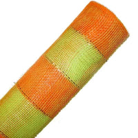 
              Deco Mesh 21"-Lime Green/Orange/Gold Striped-10 yds
            