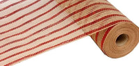 
              Deco Mesh 21"-Red/Jute Striped-10 yds
            