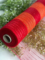 
              Deco Mesh 21"-Red/Orange Striped-10 yds
            