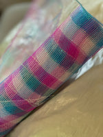 
              Deco Mesh 21"-Pink/Blue/Iridescent Checkered-10 yds
            