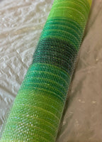 
              Deco Mesh 21"-Green Ombres/Iridescent-10 yds
            