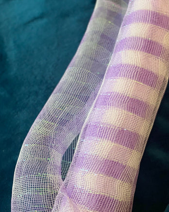 Deco Mesh 21"-Lavender/White/Iridescent Striped-10 yds