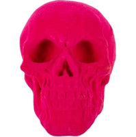 
              3.46" Neon Pink Black Light Reactive Flocked Skull Decoration
            