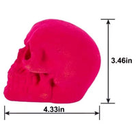 
              3.46" Neon Pink Black Light Reactive Flocked Skull Decoration
            