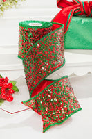 
              4"X5yd Red/Green Sequin Dupion Ribbon
            